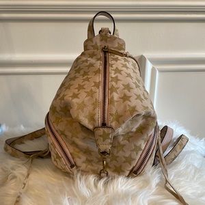 Rebecca Minkoff Brand New Mini Star Backpack. Light Pink With Gold Stars.